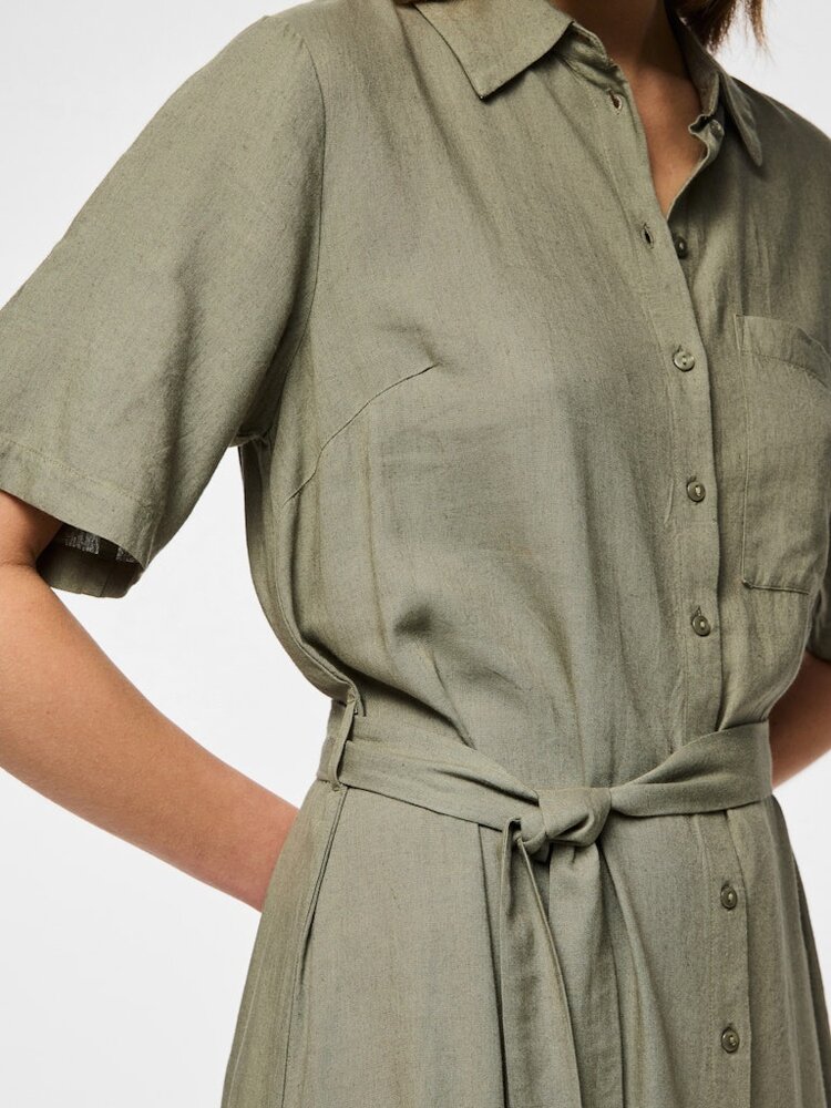 Pieces Pieces | Jurk Pia deep lichen green NOOS