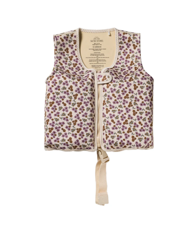 Salted Stories Salted Stories | Zwemvest Sparkly Flowers White Swan