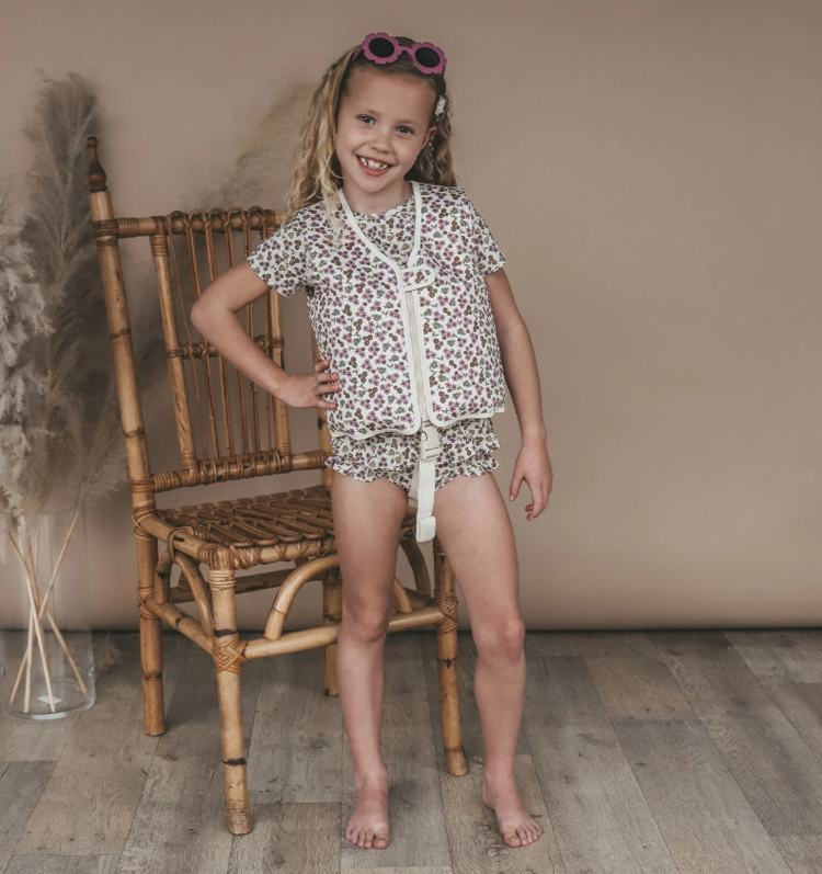 Salted Stories Salted Stories | Zwemvest Sparkly Flowers White Swan