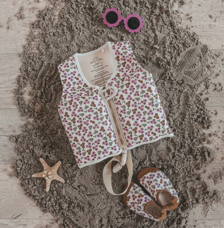 Salted Stories Salted Stories | Zwemvest Sparkly Flowers White Swan