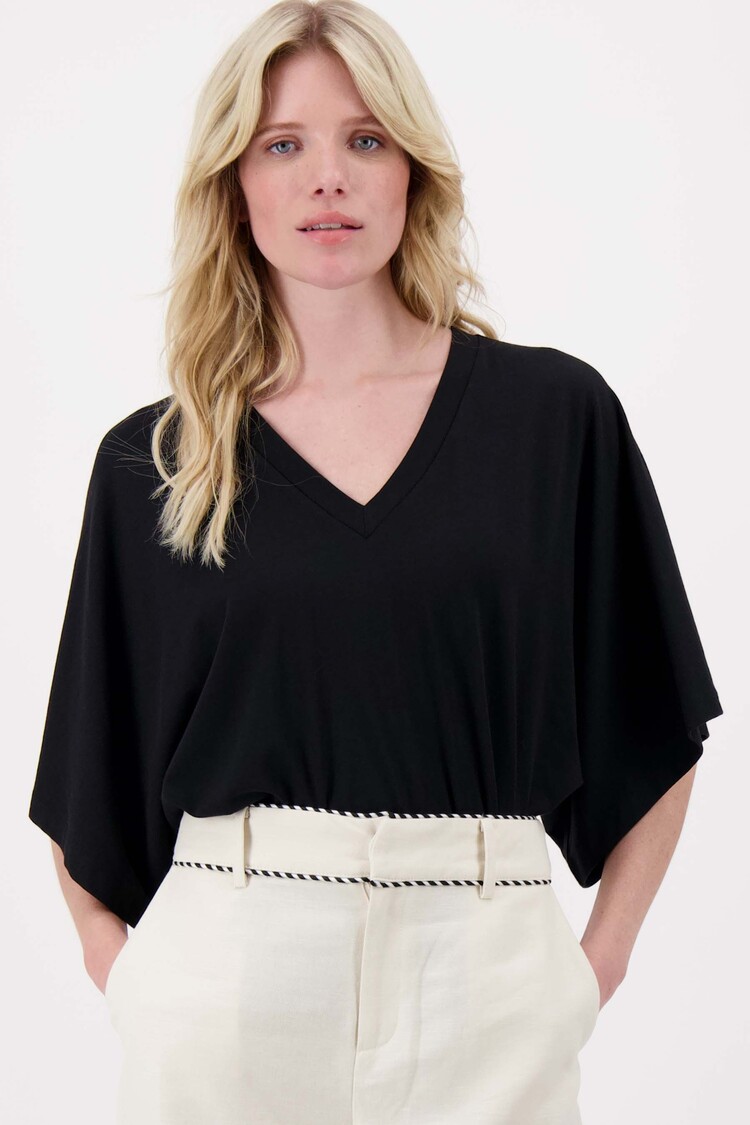 Zusss Zusss | T-shirt wijde mouw zwart