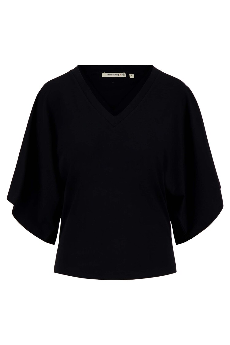 Zusss Zusss | T-shirt wijde mouw zwart