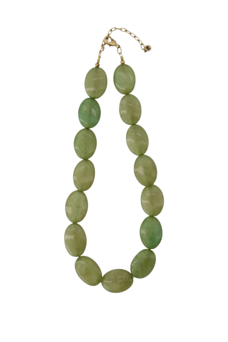 Zusss Zusss | Ketting van platte kralen groen