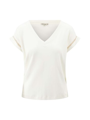 Zusss Zusss | T-shirt met opengewerkt detail off white