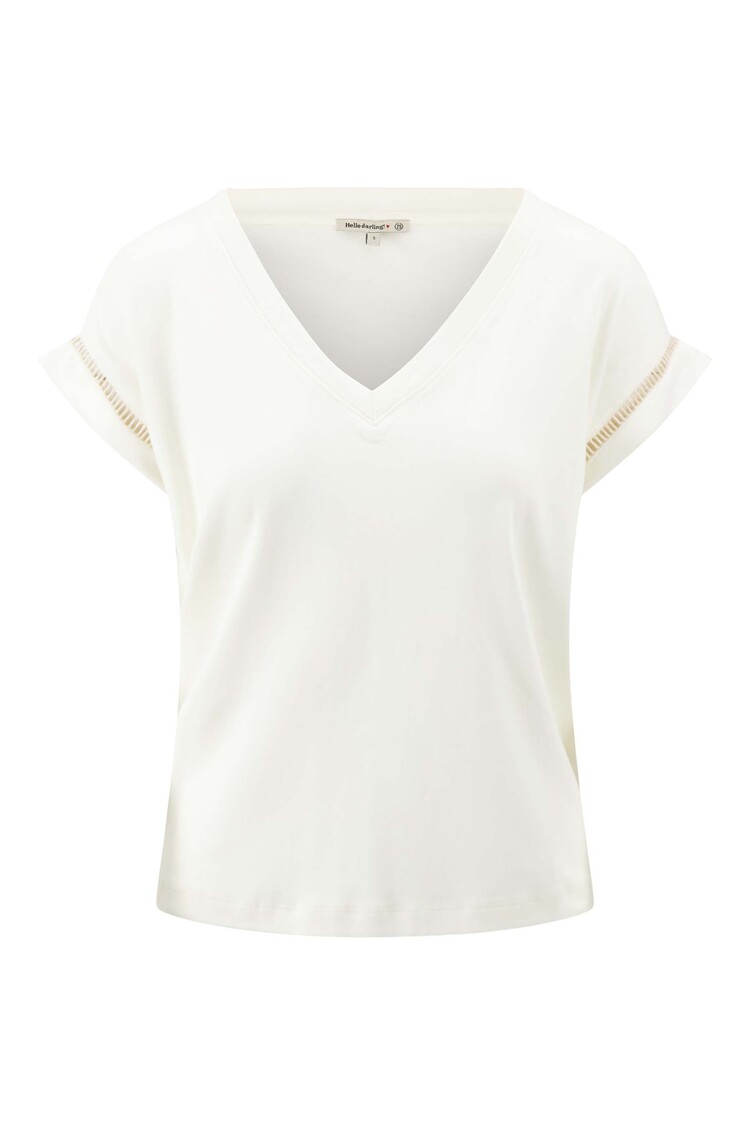 Zusss Zusss | T-shirt met opengewerkt detail off white