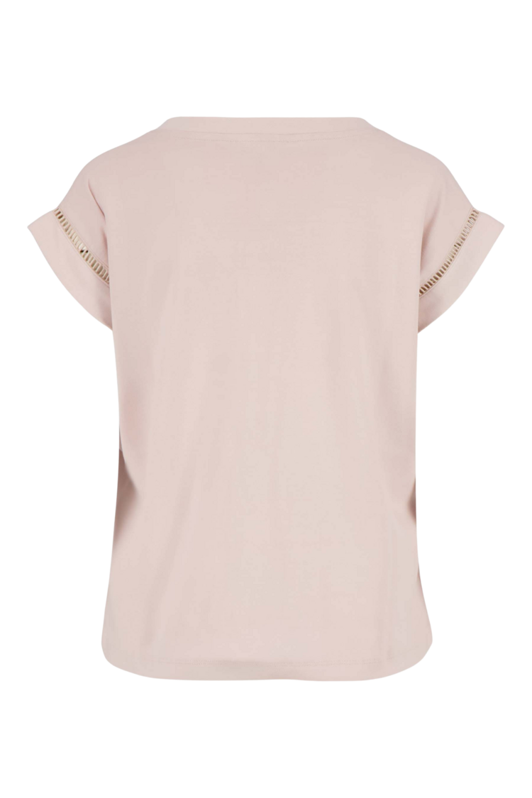 Zusss Zusss | T-shirt met opengewerkt detail soft pink