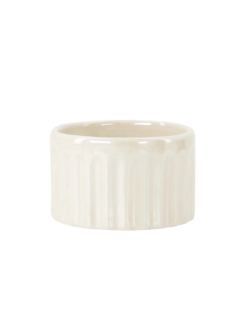 Zusss Zusss | Waxinelichthouder keramiek parelmoer ribbel