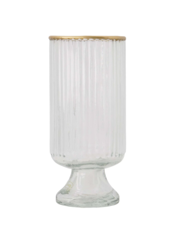 Zusss Zusss | Tafelvaas s op voet glas ribbel