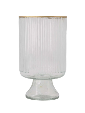 Zusss Zusss | Tafelvaas m op voet glas ribbel