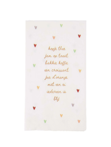 Zusss Zusss | Servetten rechthoek iedereen is blij hartjes