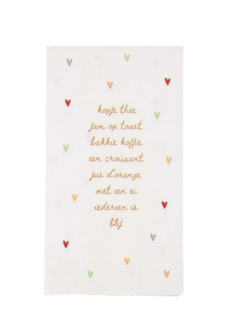 Zusss Zusss | Servetten rechthoek iedereen is blij hartjes