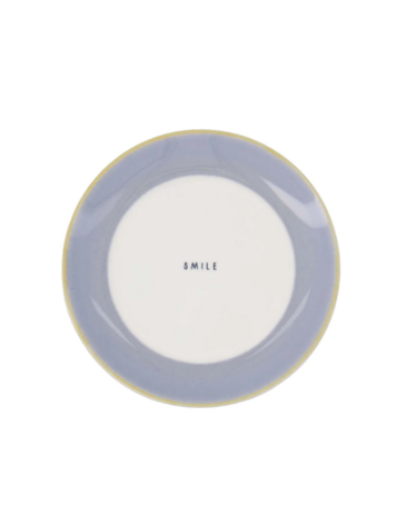 Zusss Zusss | Gebaksbordje smile wit / lichtblauw