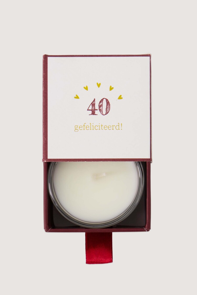 Zusss Zusss | Geurkaars glas in doosje 40 gefeliciteerd wit/port wit / port