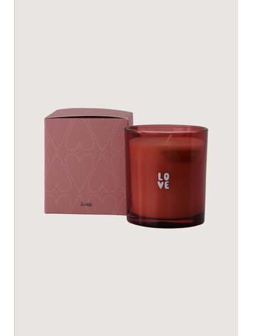 Zusss Zusss | Geurkaars glas in doosje love donkerroze