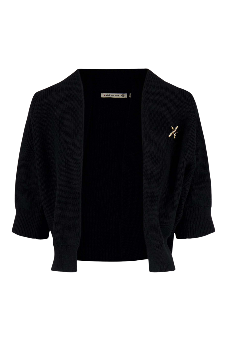 Zusss Zusss | Vest met vleermuis mouw zwart