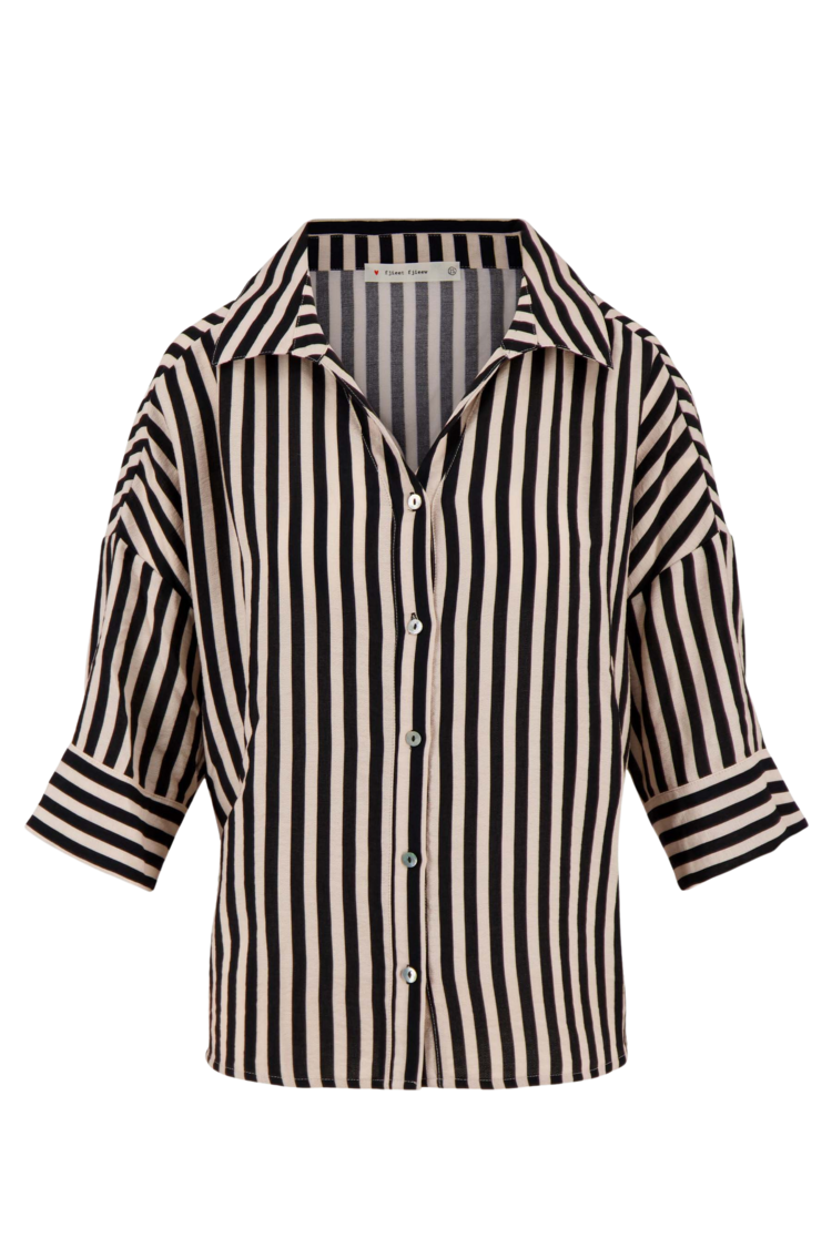 Zusss Zusss | Blouse streep zwart