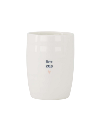 Zusss Zusss | Koffiemok lieve zus wit / roze