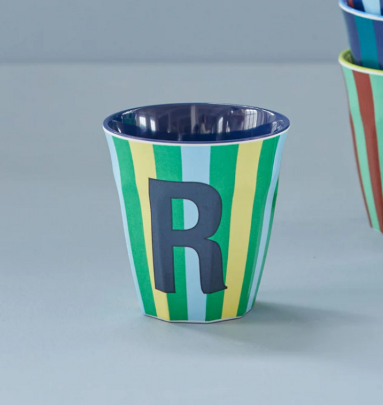 Rice Rice | Mok melamine R meerkleurig stripes