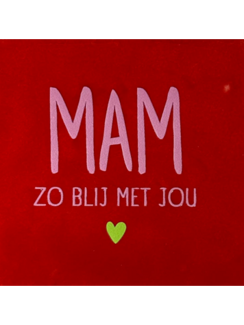 Yett Yett | Tegeltje mam zo blij met jou rood