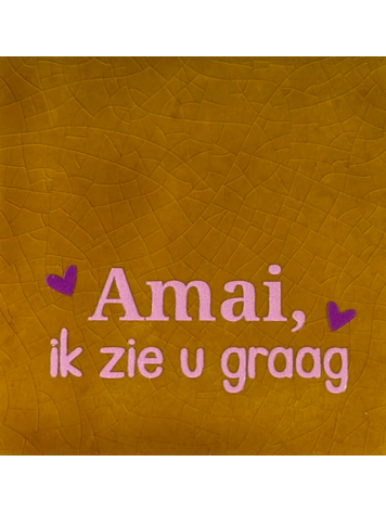 Yett Yett | Tegeltje amai ik zie u graag oker