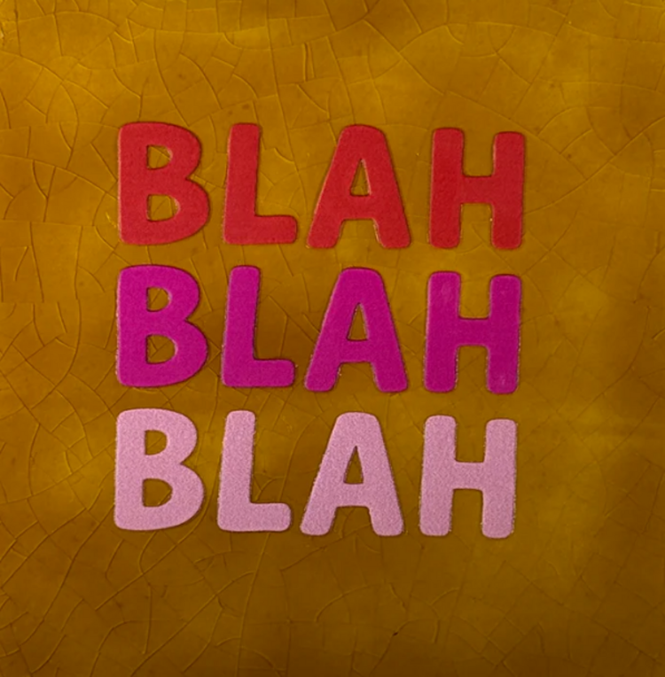 Yett Yett | Tegeltje blah blah blah oker