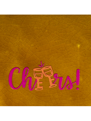 Yett Yett | Tegeltje cheers glazen oker