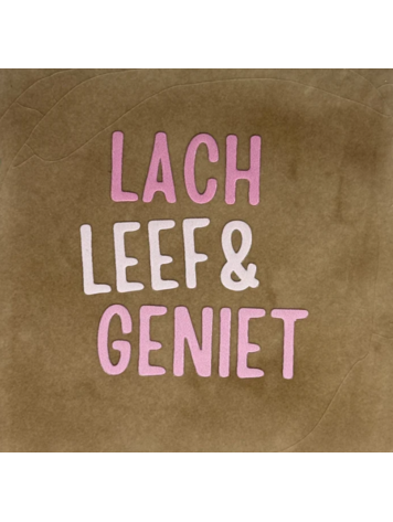 Yett Yett | Tegeltje lach leef & geniet taupe