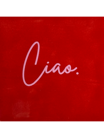 Yett Yett | Tegeltje ciao rood/warmroze
