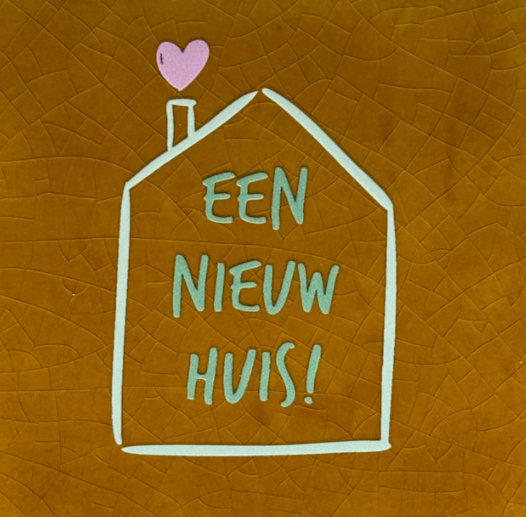 Yett Yett | Tegeltje een nieuw huis oker