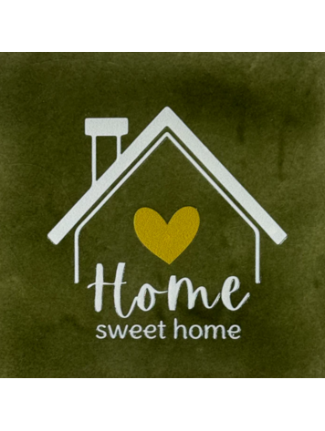 Yett Yett | Tegeltje home sweet home olijf