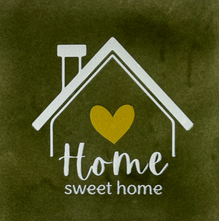 Yett Yett | Tegeltje home sweet home olijf