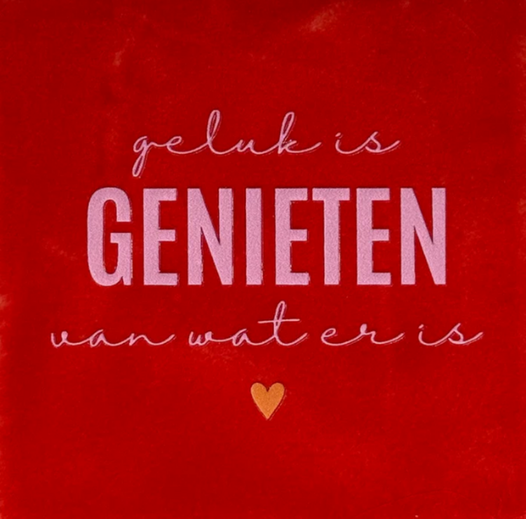 Yett Yett | Tegeltje geluk is genieten van.. rood