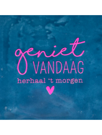Yett Yett | Tegeltje geniet vandaag donkerblauw