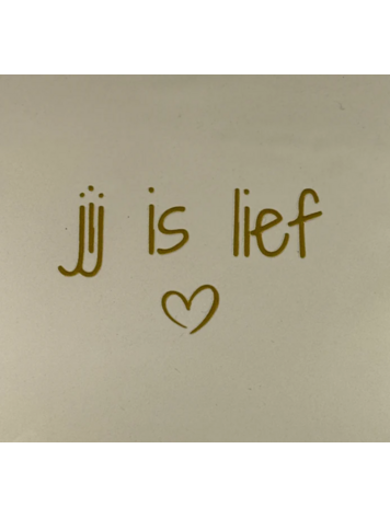 Yett Yett | Tegeltje jij is lief creme/goud