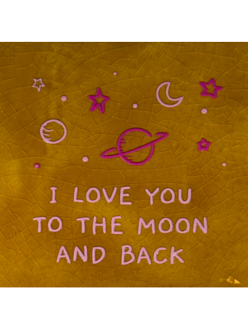 Yett Yett | Tegeltje I love you to the moon.. oker