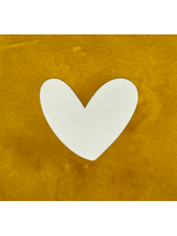 Yett Yett | Tegeltje hartje dicht oker/creme