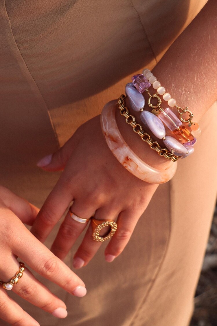 label Kiki Label Kiki | Armband colorful shiny gold