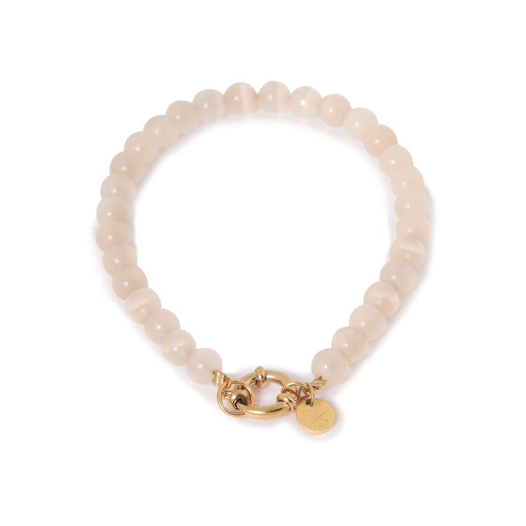 label Kiki Label Kiki | Armband Cat eye beige gold