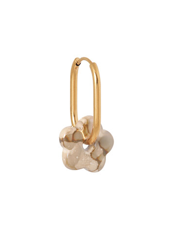 label Kiki Label Kiki | Oorbellen Oval flower brown gold