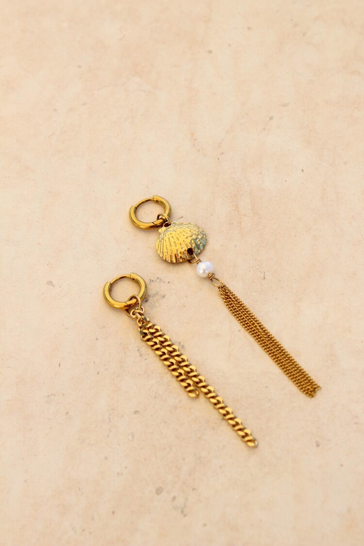 label Kiki Label Kiki | Oorbellen Long shell gold