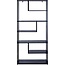 Lifa Living  - Wandrek van MDF en Metaal - Zwart - 85 x 35 x 175 cm - Open Wandkast - 7 planken