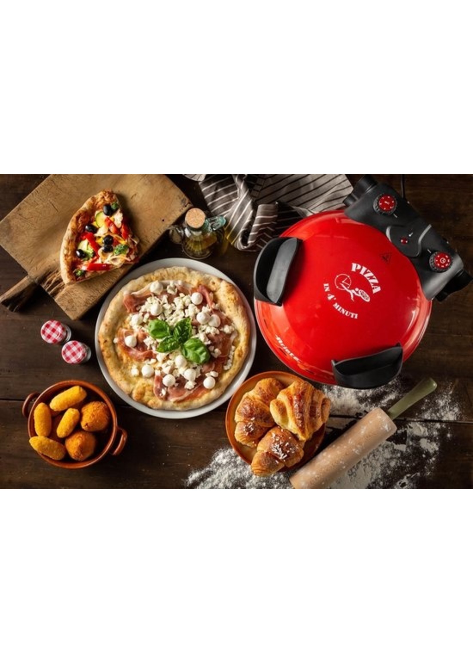 Ariete Ariete De Gennaro Elektrische Pizza Oven 1200 Watt - Inclusief Timer  - Rood - XXLDEALS