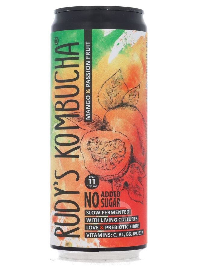 Rudy's Kombucha - Passion Fruit & Mango