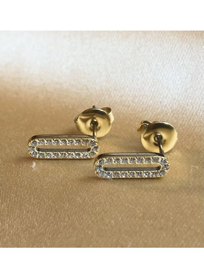 Earrings - Oval Diamonds Studs
