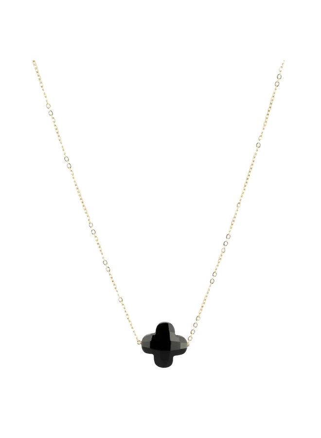 Necklace - Clover Black Onyx