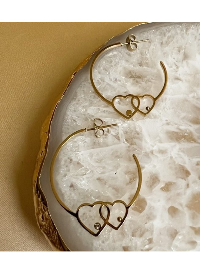 Earrings - 2 hearts
