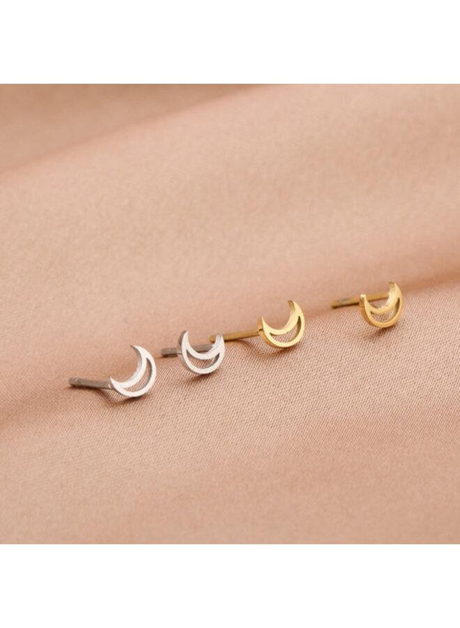 Earrings - Open Moon Studs