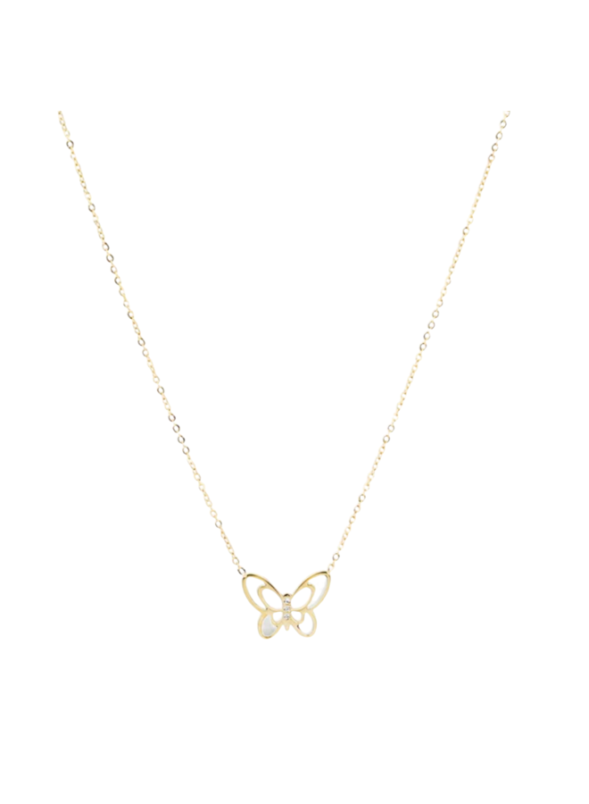 Necklace - Butterfly White