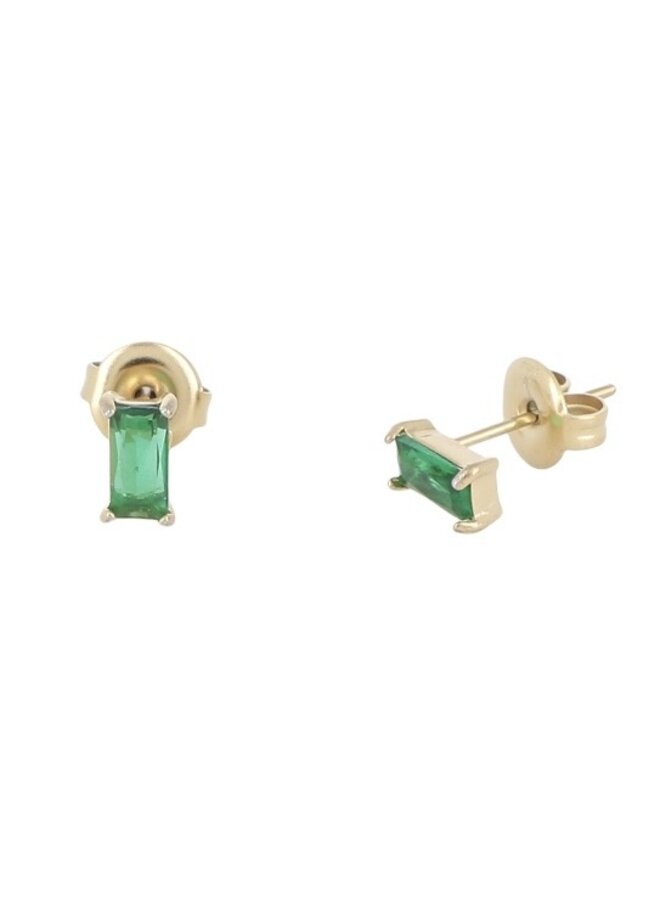 Studs - Rectangle Green