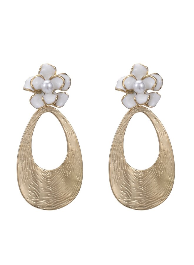 Earrings - White Flower